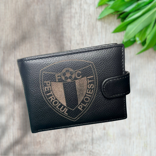 Portofel Barbati din Piele Gravat Negru